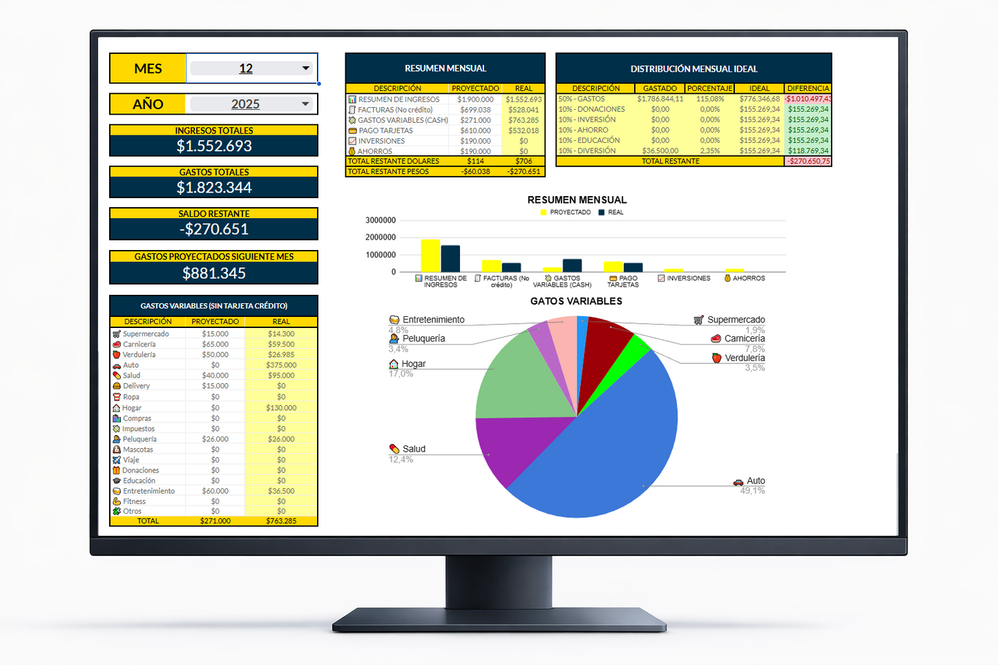 PLANILLA DE FINANZAS AUTOMÁTICA + 3 BONUS DE REGALO